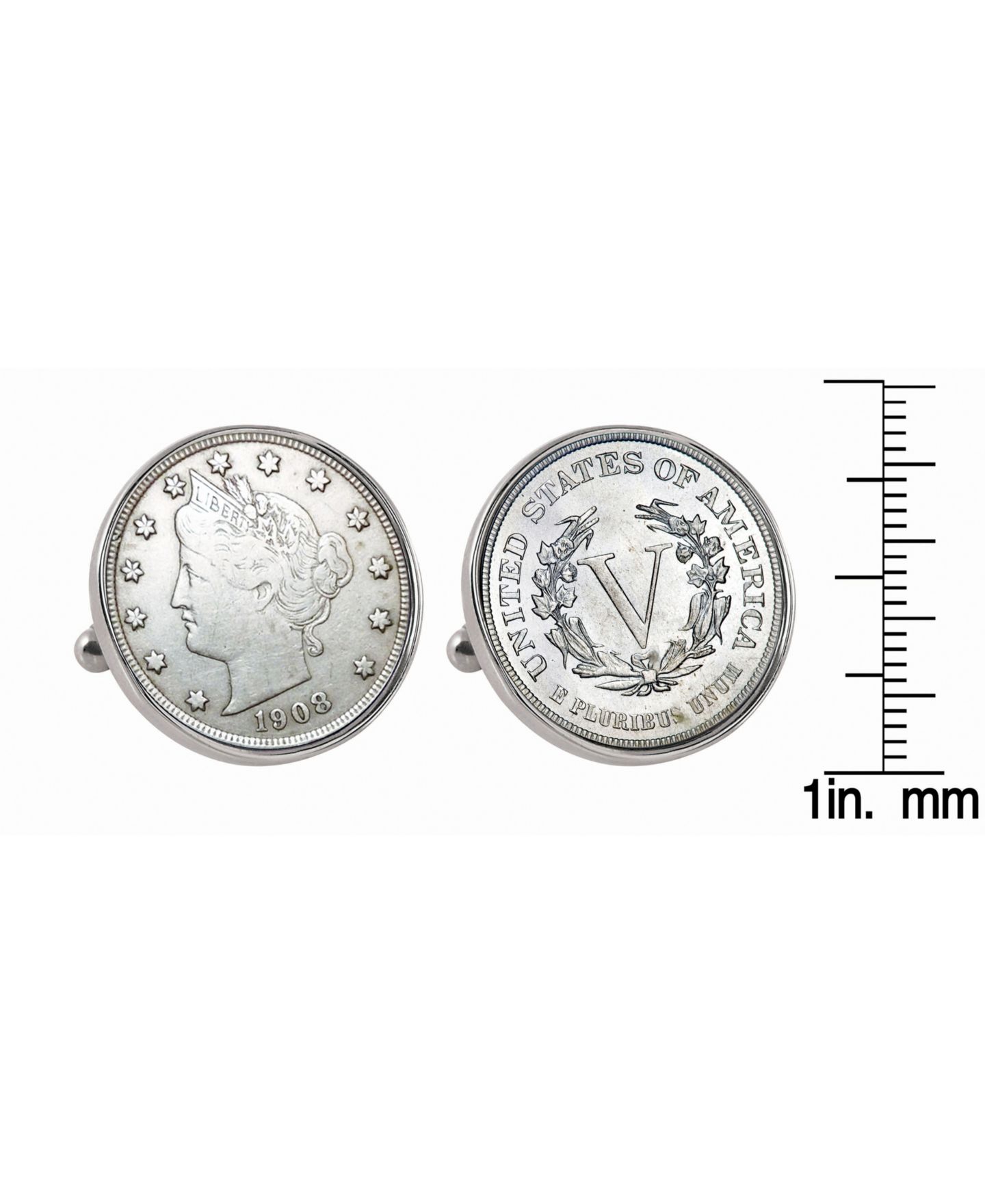 Мужские запонки American Coin Treasures Liberty Nickel Bezel Coin Cuff Links — фото 2