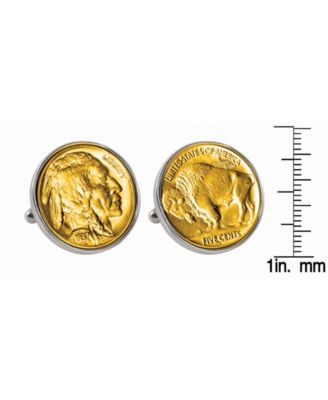 American Coin Treasures Gold-Layered Buffalo Nickel Bezel Coin Cuff Links