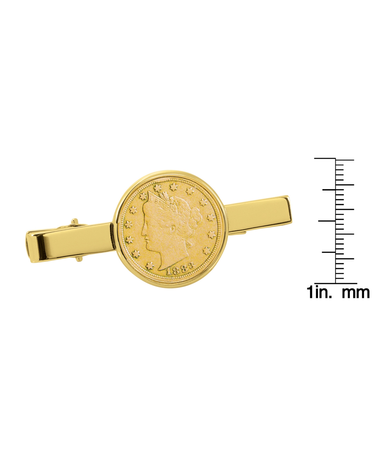 American Coin TreasuresLayered 1800's Liberty Nickel Coin Tie Clip - Gold