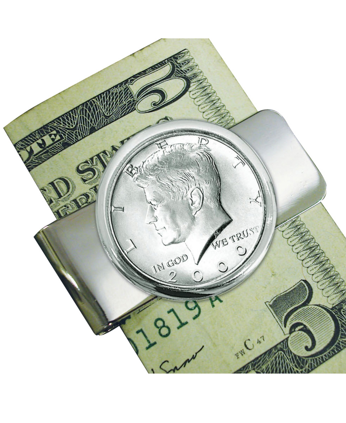 Men's American Coin Treasures Jfk Half Dollar Coin Money Clip - Silver