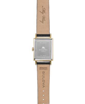 Men's Frank Sinatra My Way Black Leather Strap Watch 29.5 x 47mm