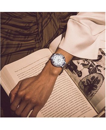 Bulova - Women's Rubaiyat Diamond-Accent Stainless Steel Bracelet Watch 35mm