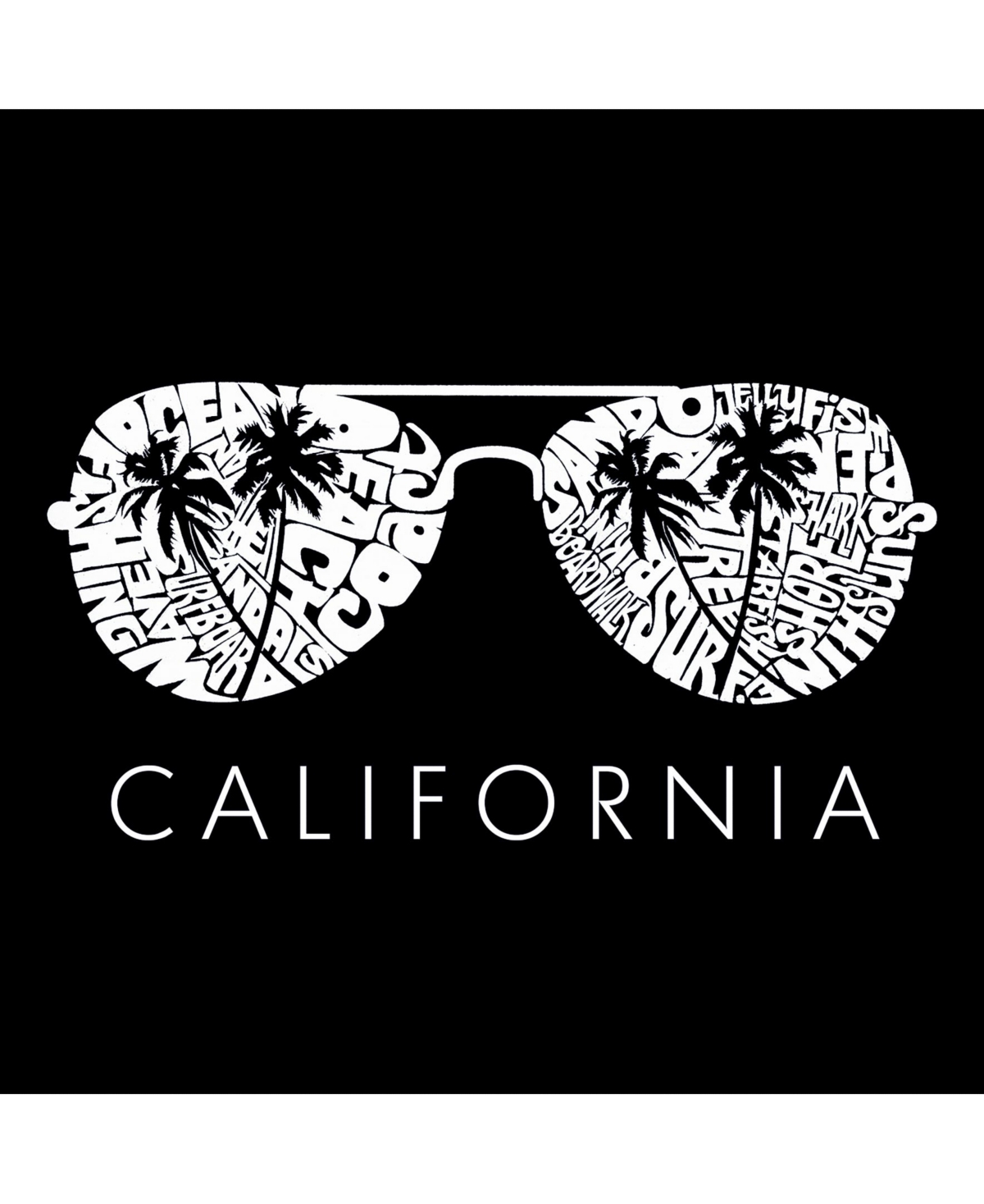 La Pop Art Men's California Shades Word Art Hooded Sweatshirt