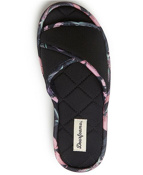 Dearfoams Women&#39;s Alice Spandex Slide Slipper & Reviews - Slippers - Shoes - Macy&#39;s