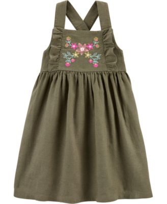 Carter's - Toddler Girls Embroidered Pinafore Dress