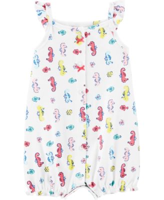 Carter's - Baby Girls Cotton Seahorse Romper