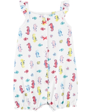 Carter's Baby Girls Cotton Seahorse Romper