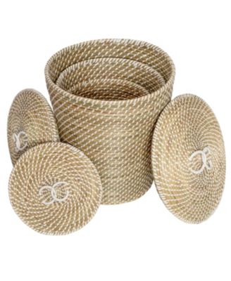 Set of 3 Nesting Seagrass Snake Charmer's Baskets
