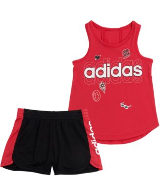 adidas 2 piece shorts and top