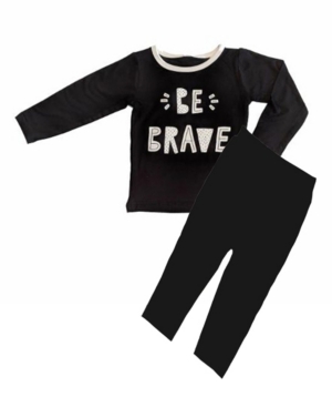 Earth Baby Outfitters Baby Boys Viscose from Bamboo Long Sleeve 2 Piece Be Brave Pajamas Set