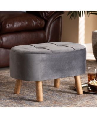 Simone Mid-Century Modern Upholstered Ottoman