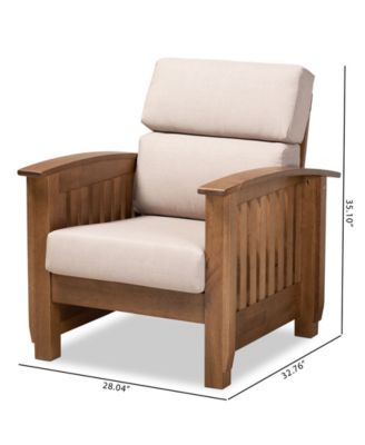 Charlotte Modern Classic Mission Style Upholstered 1 Seater Lounge Chair