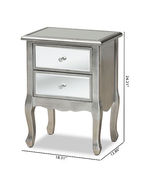 Furniture Furniture Catrina Modern Victorian Mirrored Nightstand