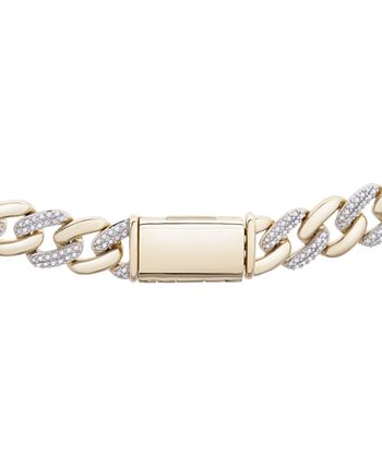Macy's - Men's Diamond Link 20" Chain Necklace (1/2 ct. t.w.) in 10k Gold
