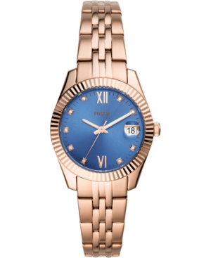 image of Fossil Women-s Scarlette Mini Rose Gold-Tone Stainless Steel Bracelet Watch 32mm