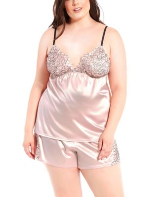 plus size pink satin pajamas