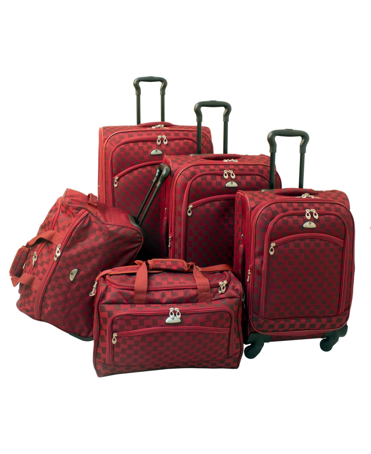 Madrid 5 Piece Spinner Luggage Set - Red