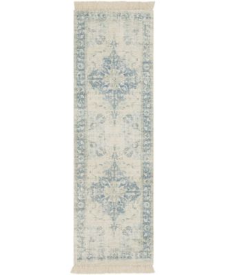 Zainab ZAI-2300 Mist 2'6" x 8' Runner Area Rug