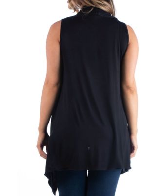 Plus Size Asymmetric Open Front Cardigan Sweater