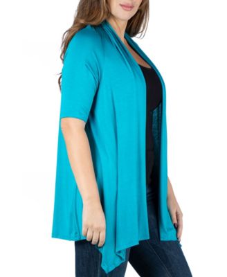 Plus Size Elbow Length Open Front Cardigan Sweater