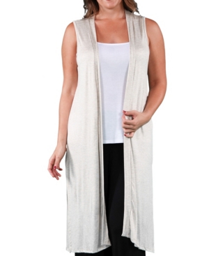 Women's Plus Size Long Cardigan Vest