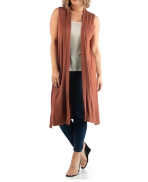 Women's Plus Size Long Cardigan Vest