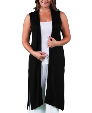 Women's Plus Size Long Cardigan Vest