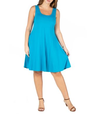 Plus Size Fit and Flare Knee Length Tank Dress
