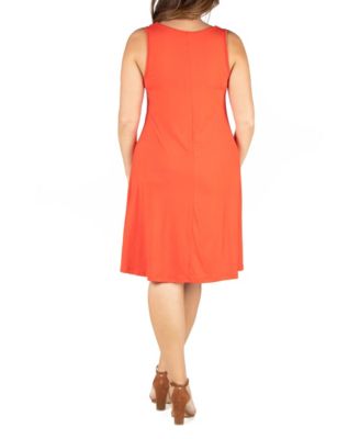 Plus Size Fit and Flare Knee Length Tank Dress