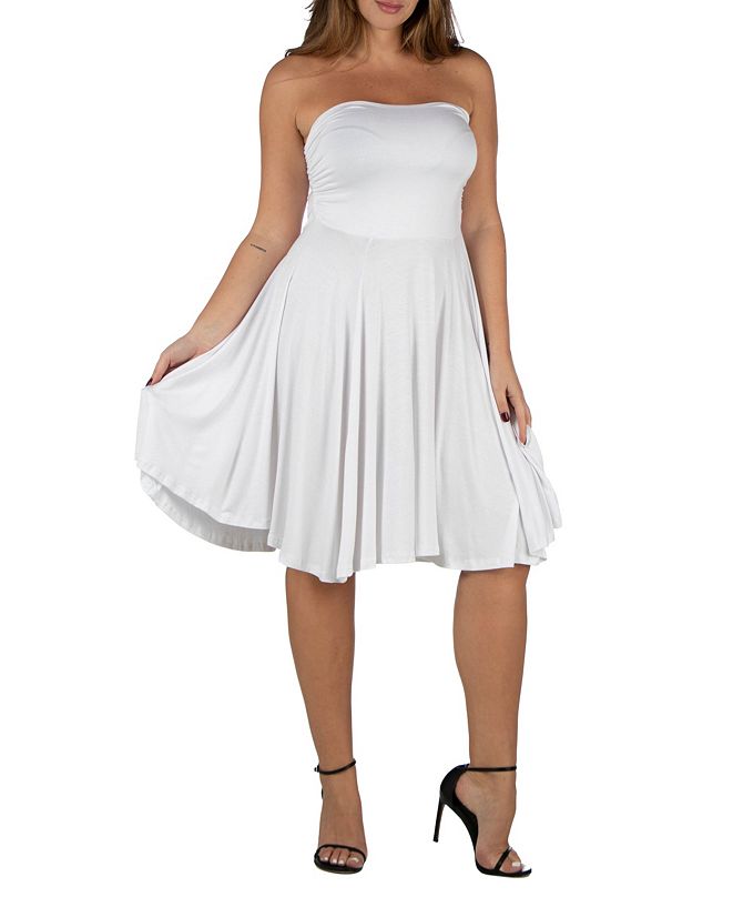 24seven Comfort Apparel Women's Plus Size Pleated Summer Dress