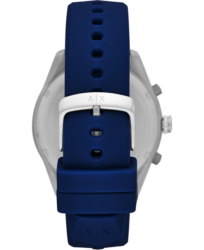 AX Armani Exchange Men's Chronograph Enzo Navy Silicone Strap Watch