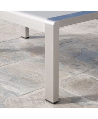 Cape Coral Outdoor Coffee Table with Glass Top