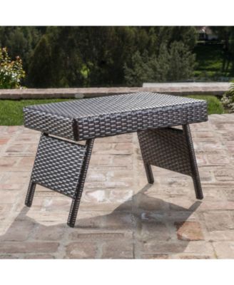 Thira Outdoor Mixed Mocha End Table with Frame