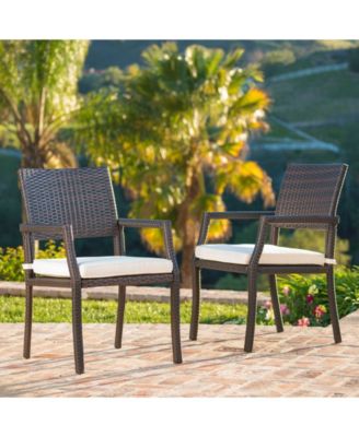 Rhode Island Outdoor Dining Chairs with Cushions, Set of 2