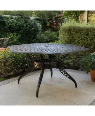 Cayman Traditional Outdoor Cast Hexagonal Dining Table