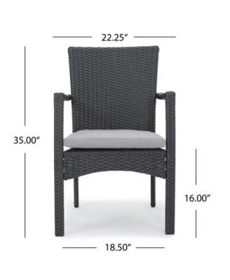 Corsica Outdoor Dining Chair with Cushions, Set of 2