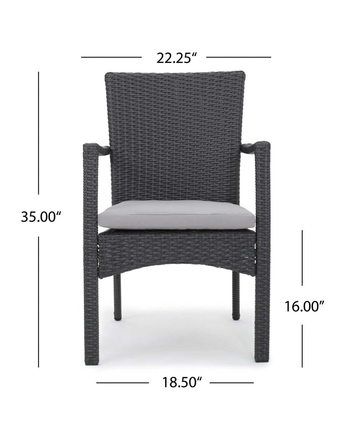 Noble House Corsica Outdoor Dining Chair with Cushions, Set of 2