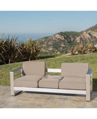 Cape Coral Outdoor Loveseat Sofa with Tray