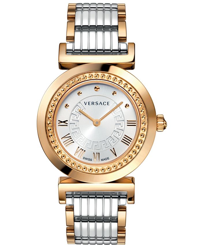 Versace Watch, Women's Swiss Vanity TwoTone Stainless Steel Bracelet