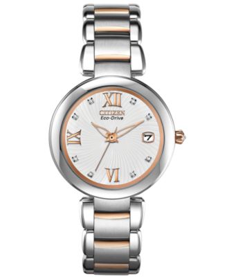 Citizen - Women's Eco-Drive Diamond Accent Two-Tone Stainless Steel Bracelet Watch 33mm EO1116-57A
