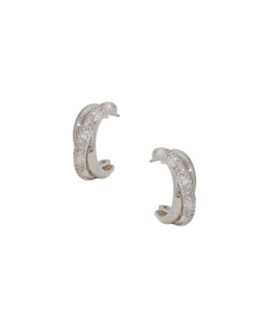 image of Ettika Crystal Intertwined Small Hoop Women-s Earrings