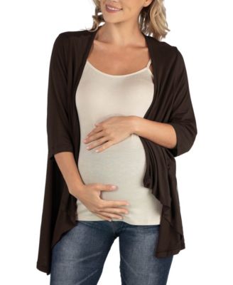 Elbow Length Sleeve Maternity Open Cardigan