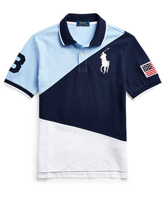 Polo Ralph Lauren Big Boys Big Pony Cotton Mesh Polo Shirt - Macy's