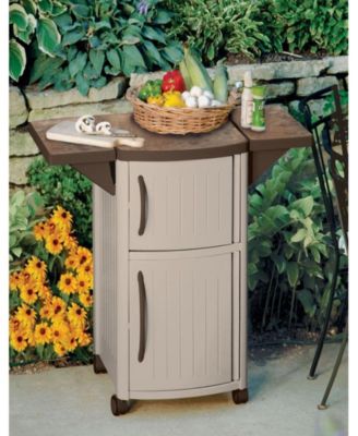 DCP2000 Portable Outdoor Patio Prep Serving Station Table and Cabinet