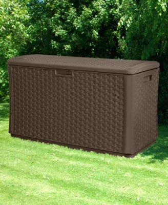 134 Gallon All-Weather UV-Resistant Outdoor Patio Storage Deck Box, Java
