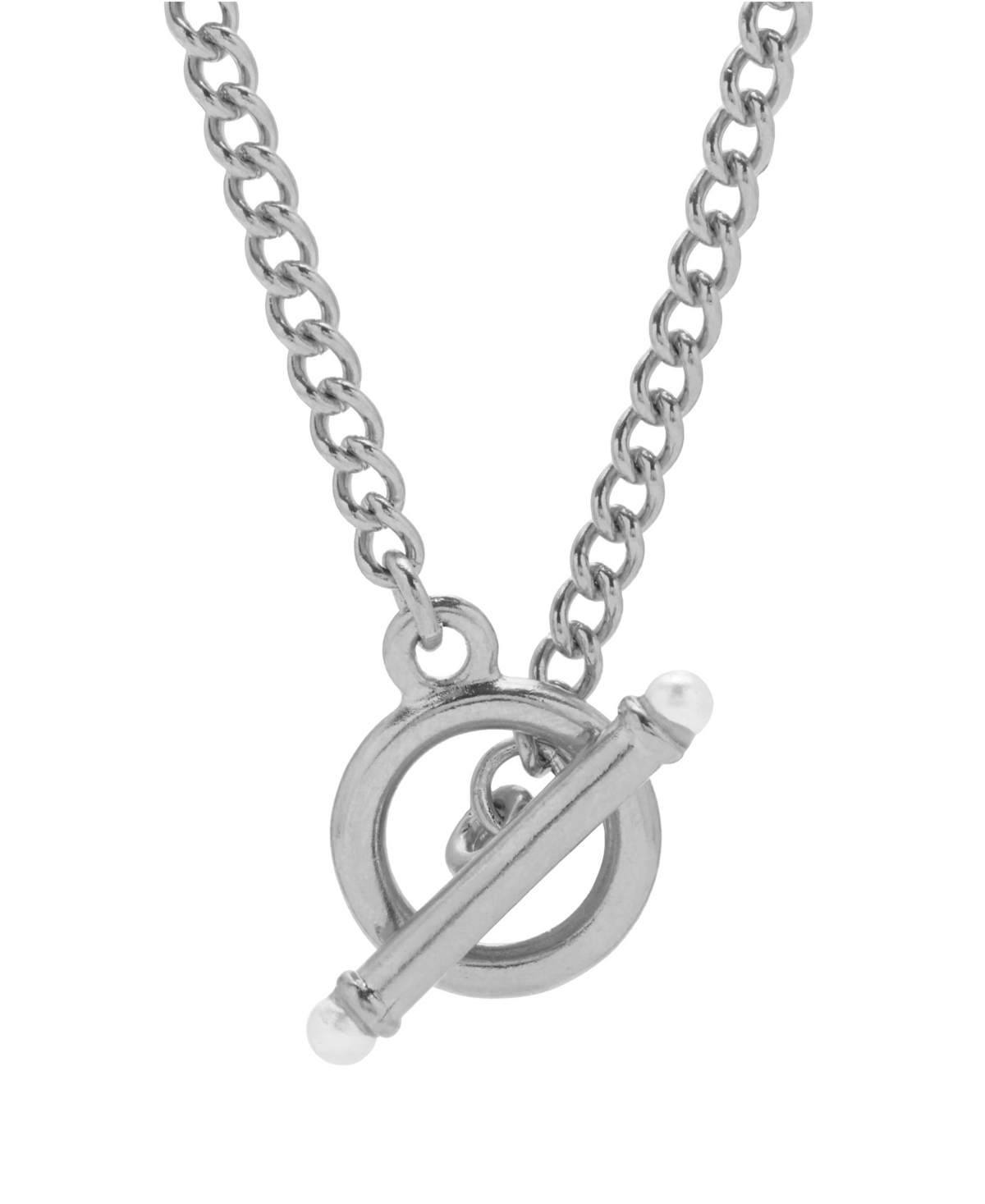 Stella Pearl Toggle Chain Necklace - Rhodium