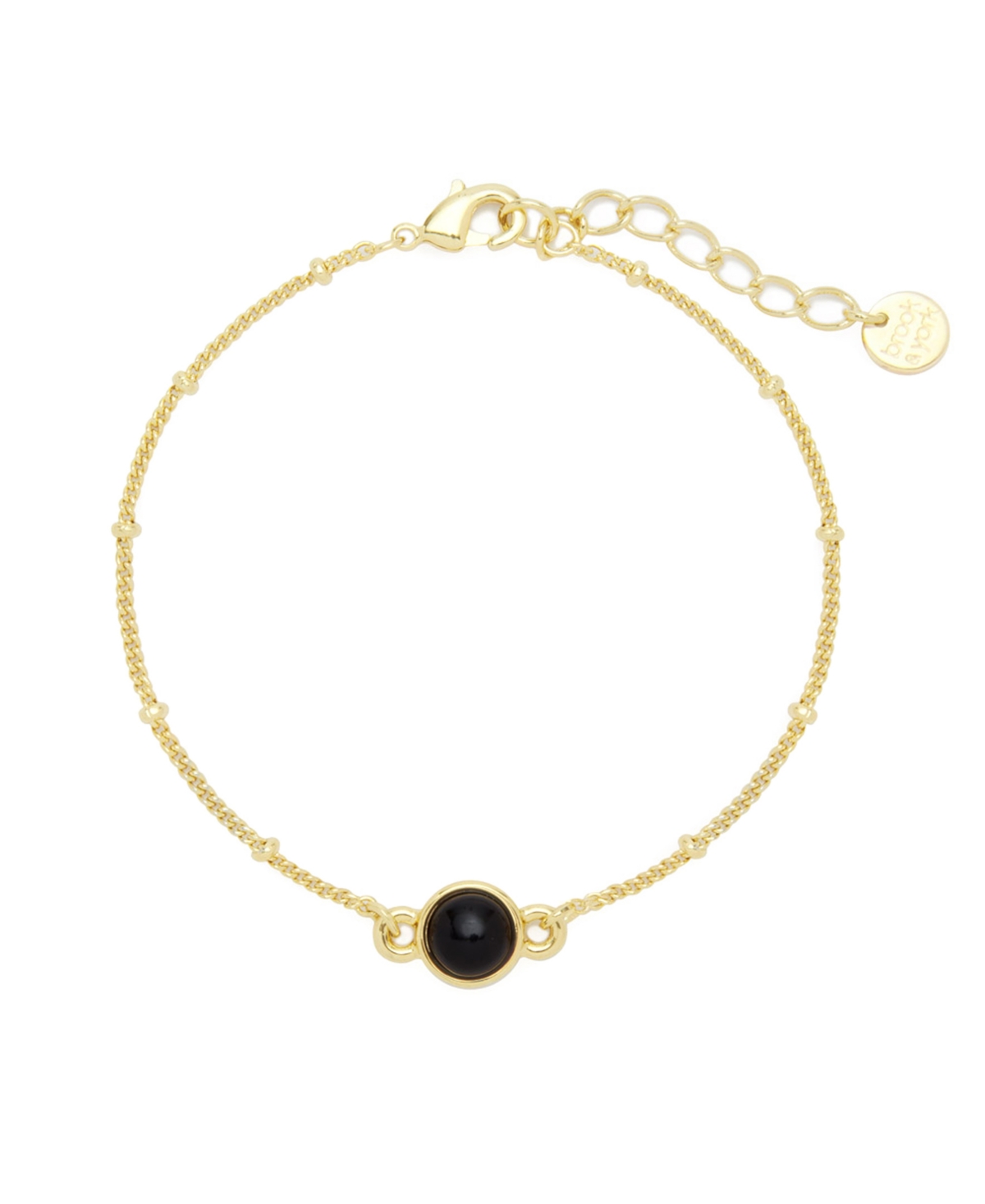 Nola Gemstone Bracelet -Onyx - Gold