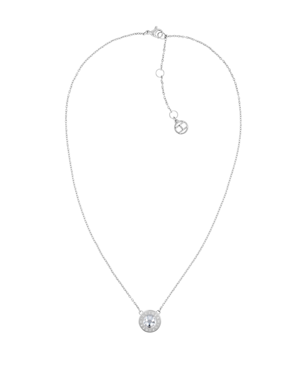 Women's Silver-Tone Stainless Steel Stone Necklace - Silver-tone