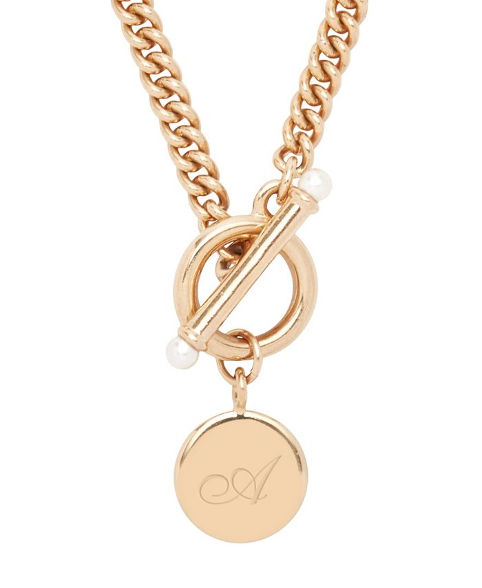Brook York Stella Imitation Pearl Initial Toggle Necklace Reviews Necklaces Jewelry Watches Macy S