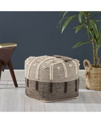 Noble House Arlene Boho Ottoman Pouf - Macy's